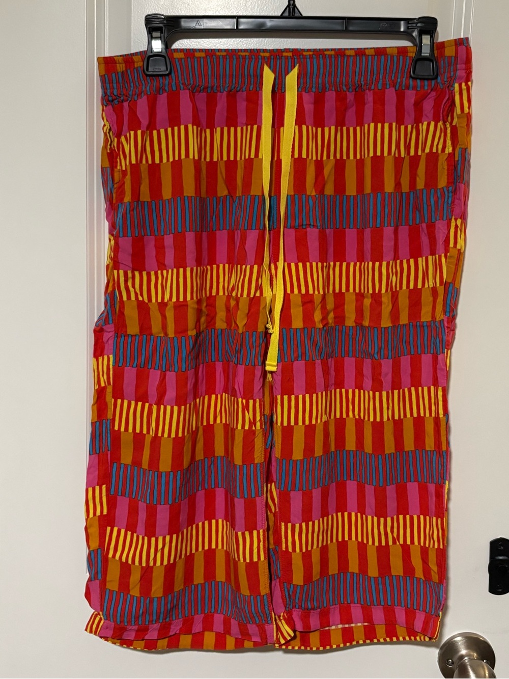 Uniqlo x SOU SOU Multicolor Striped Wide Leg Cropped Pants Size M Rayon